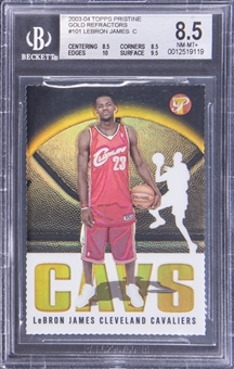 2003-04 Topps Pristine Gold Refractors #101 LeBron James Rookie Card (#43/99) - BGS NM-MT+ 8.5